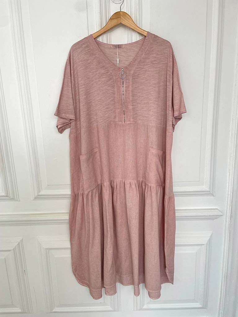Zip Pocket Maxi Dress - Blush