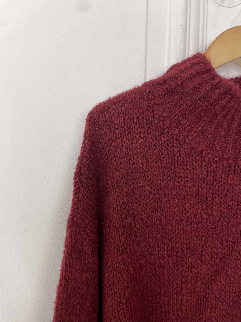 Turn Up Chunky Knit - Merlot