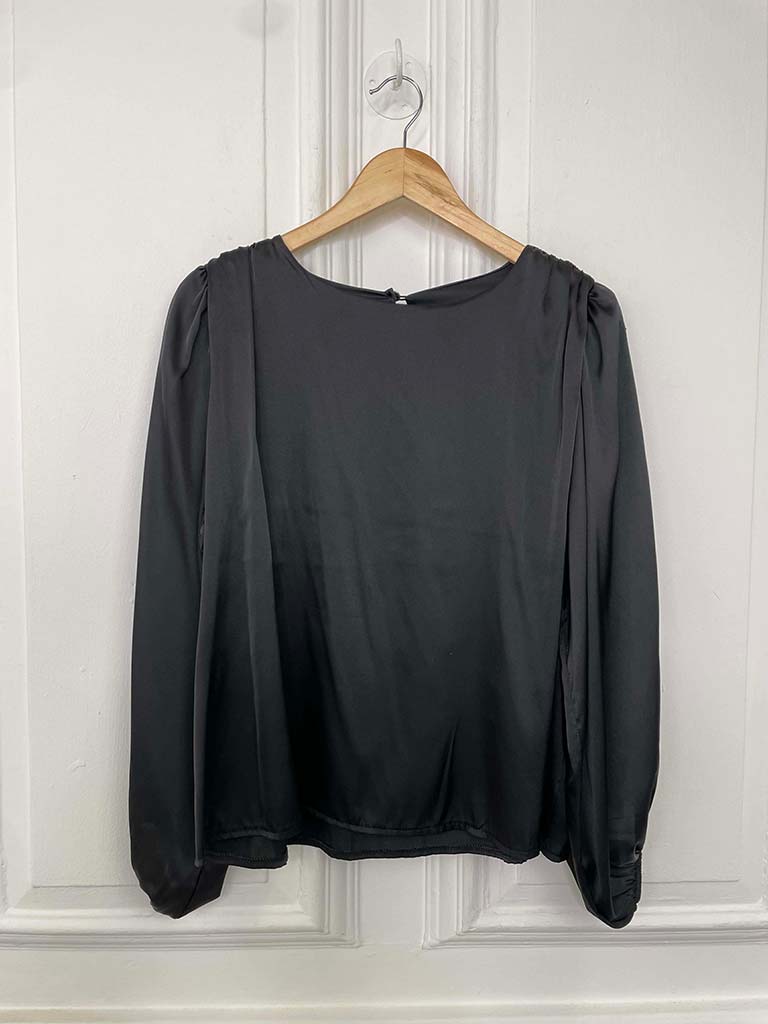 Lace Sleeve Blouse - Black