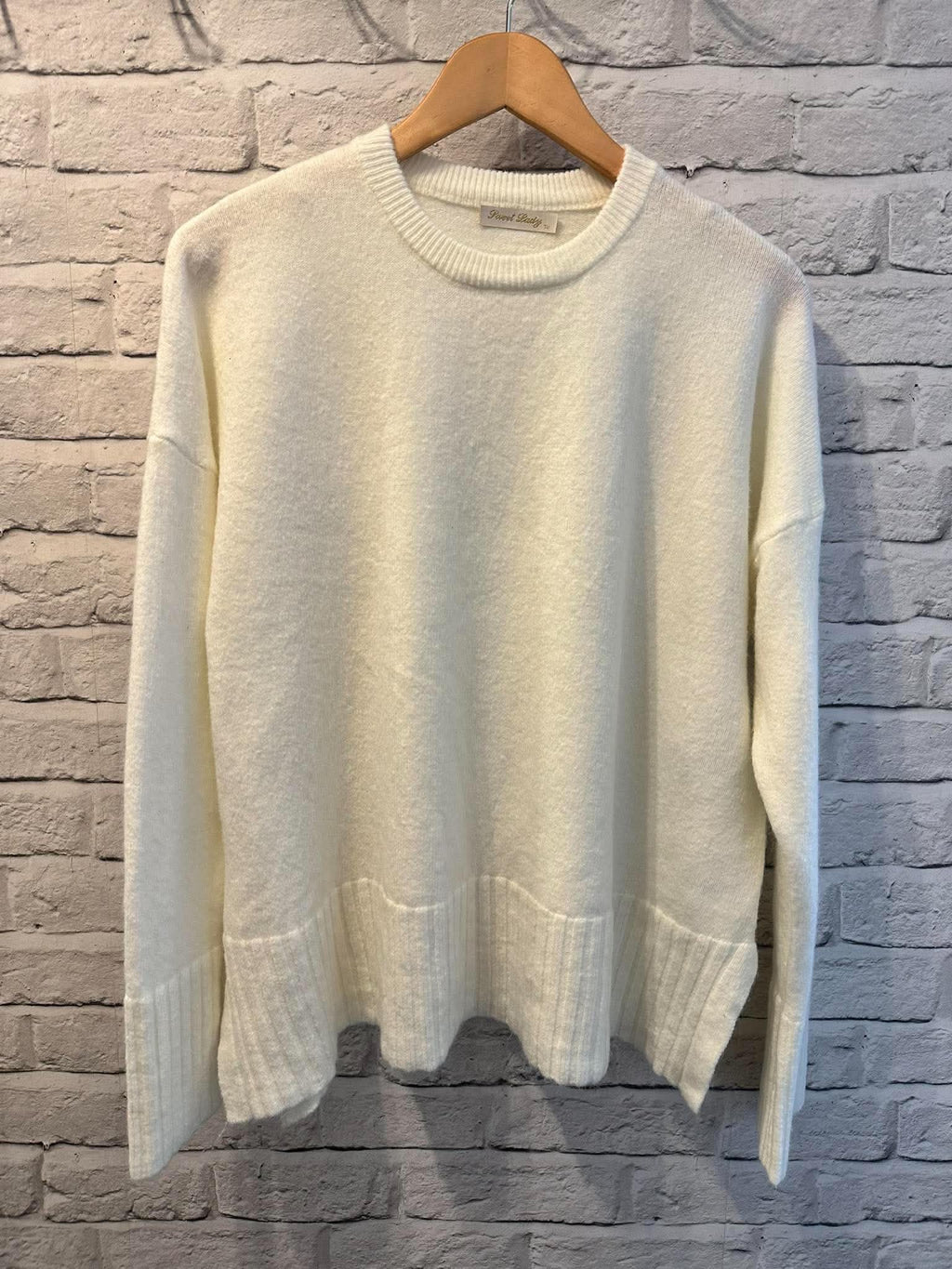 Super Soft Ribbed Hem Knit - Cream