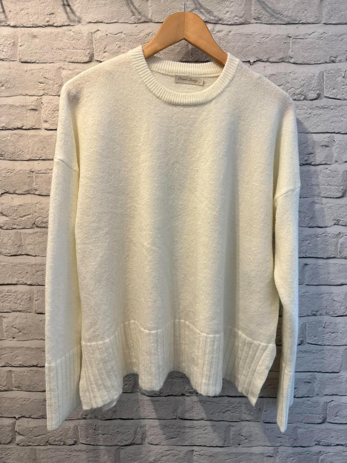 Super Soft Ribbed Hem Knit - Cream