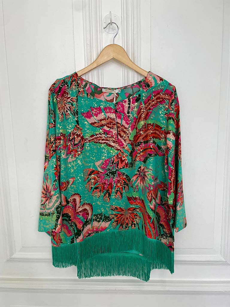 Malissa J Rio Fringed Top - Jade