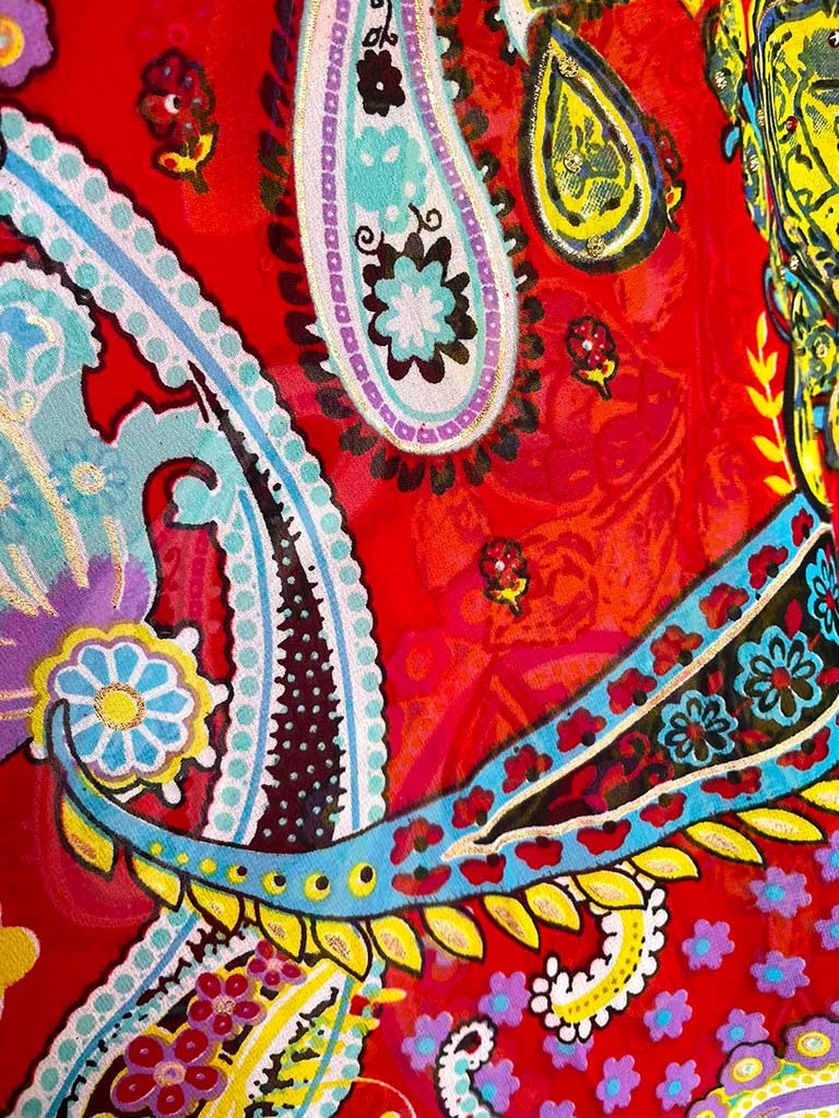 Ornate Kaftan Dress - Red
