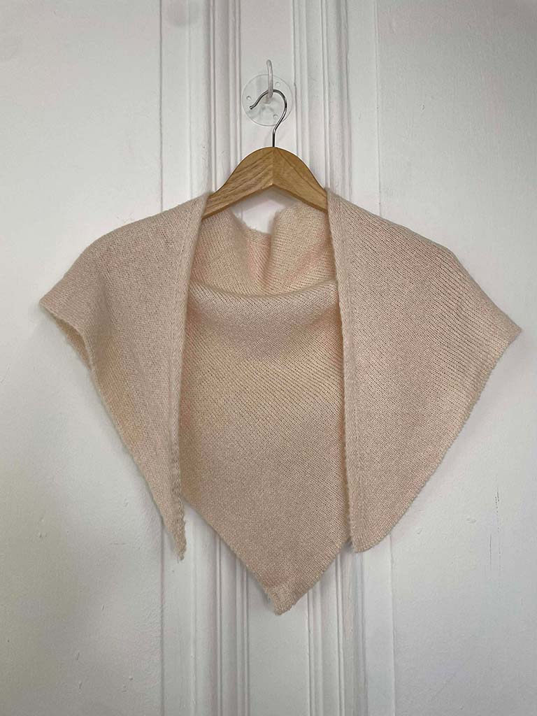 Knitted Triangle Scarf - Nude