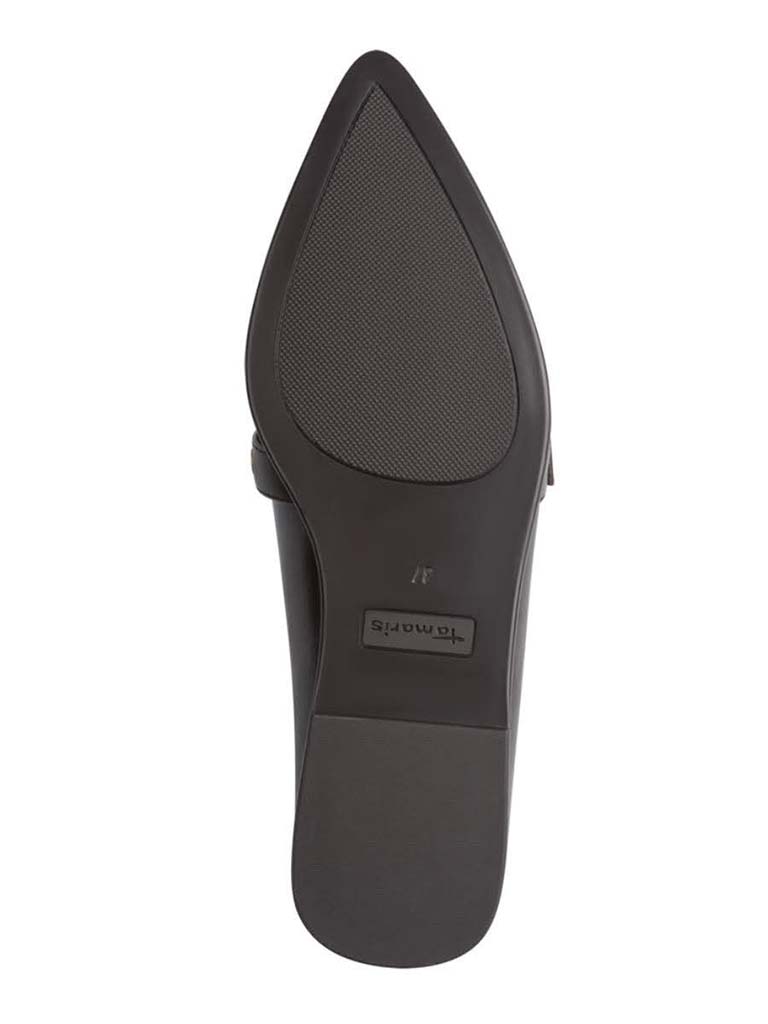 Tamaris Leather Pointed Flat - Mahogany