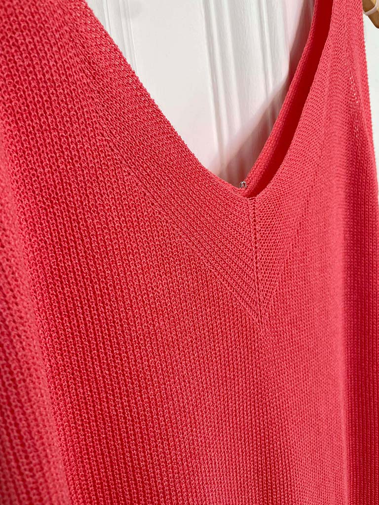 Knitted Vest Top - Coral