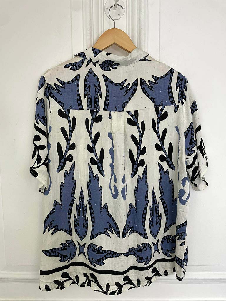 Shadow Reef Collared Top - Denim