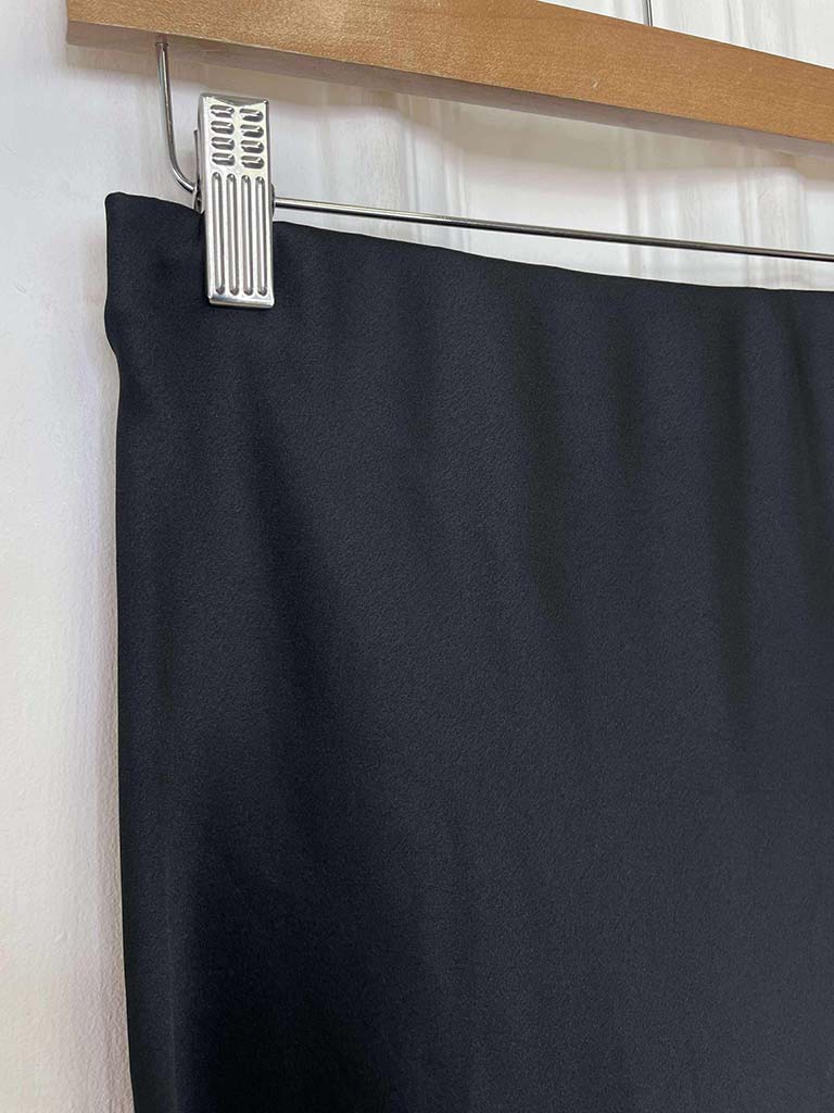 Lace Trim Maxi Skirt - Black