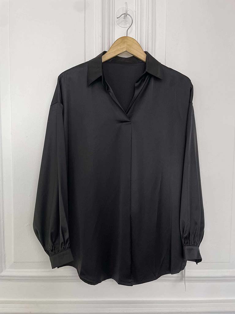 Fascino Silk Feel Blouse - Black