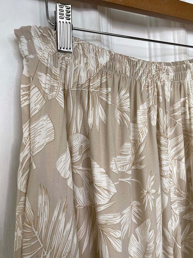 Tropical Leaf Palazzos - Stone