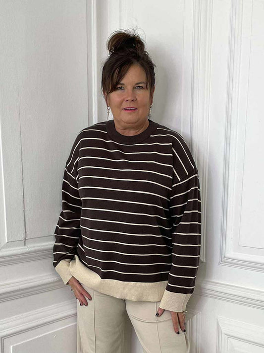 Riviera Stripe Knit - Chocolate