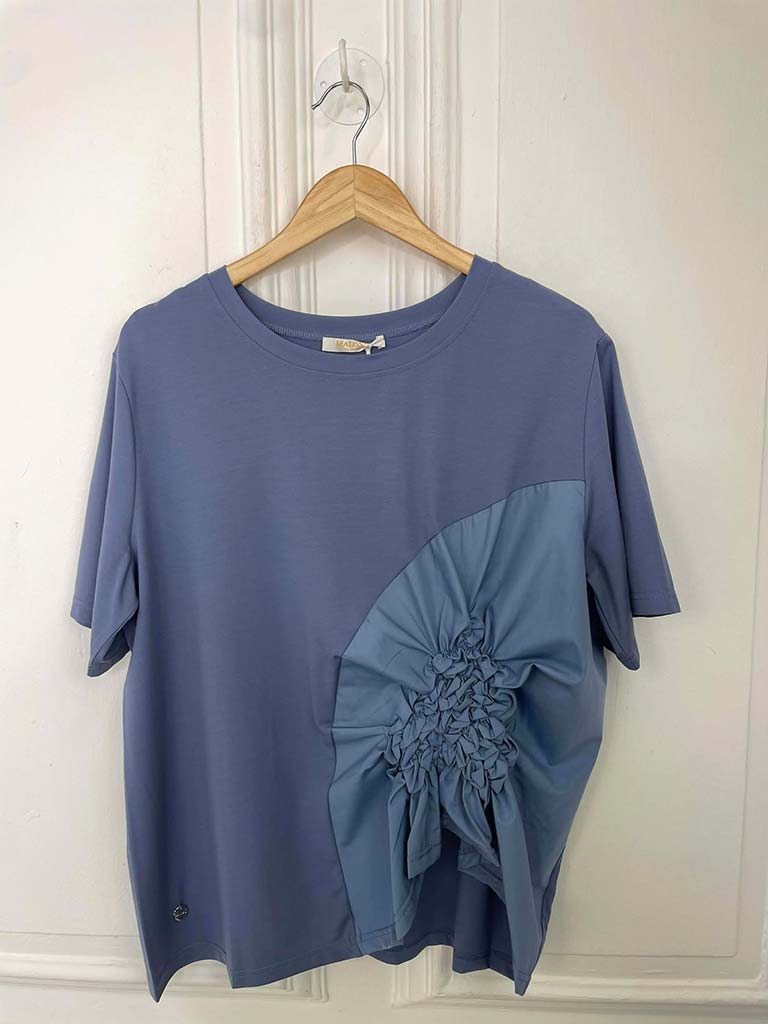 Malissa J Jersey Ruffle Top - Denim