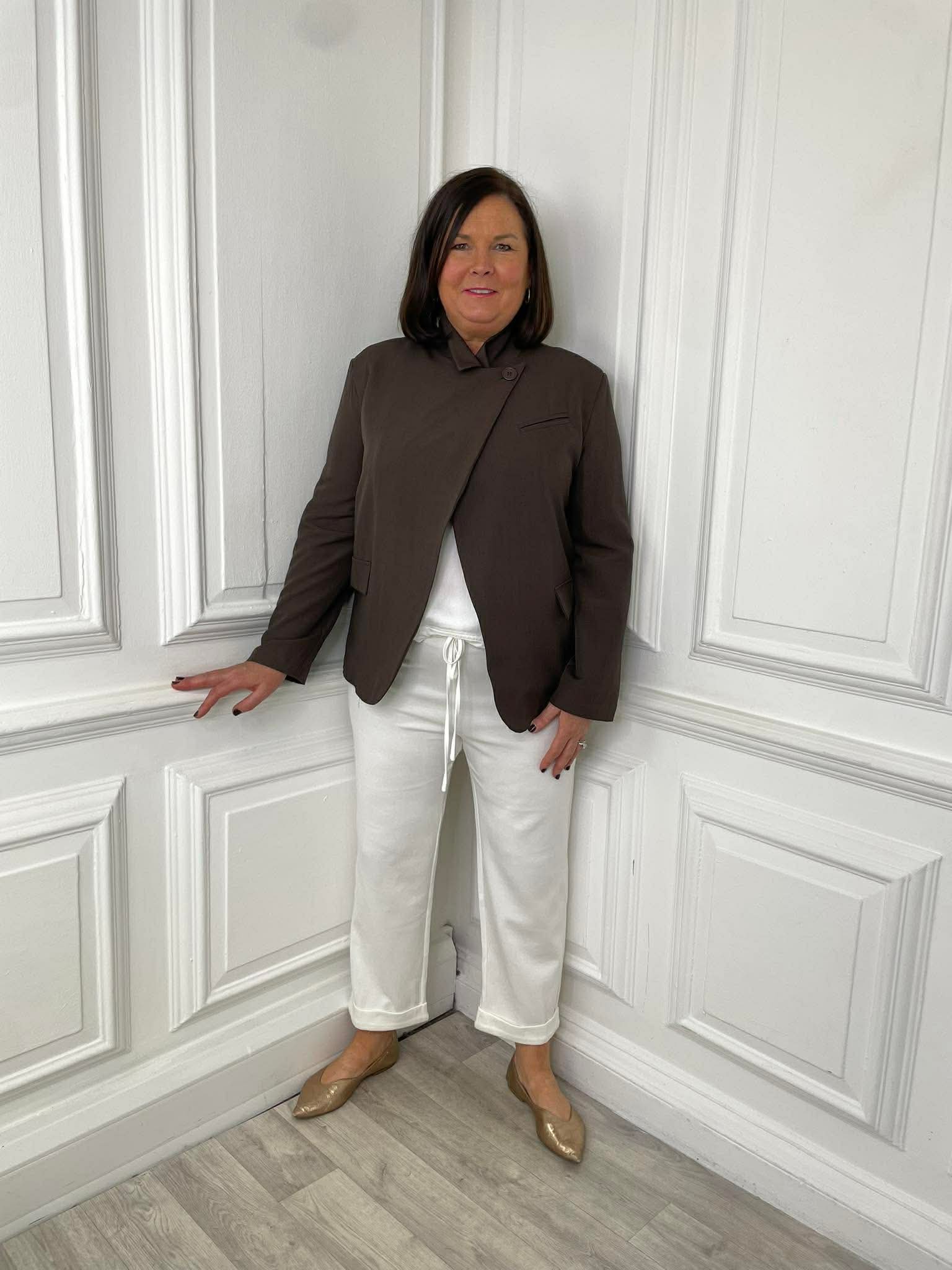 Asymmetric Blazer - Coffee