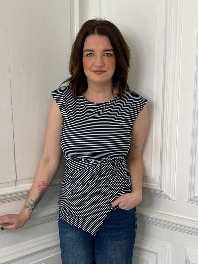 Twist Front Stripe Top