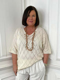 Argyle Knit - Ecru