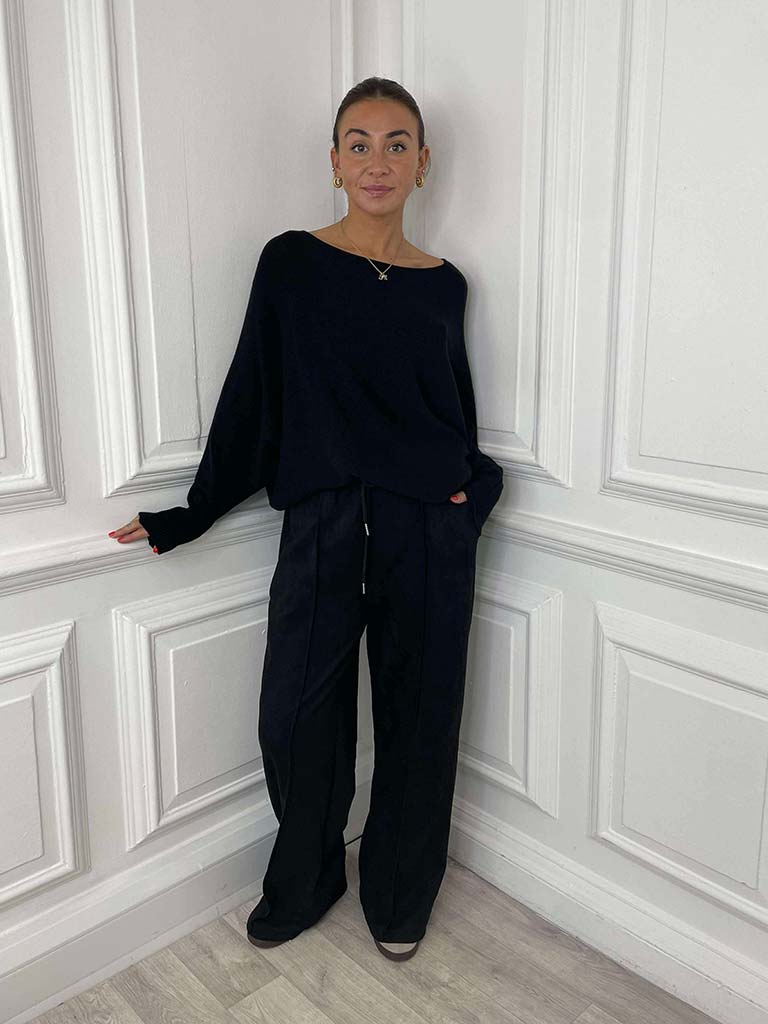 Pearl Back Knit - Black