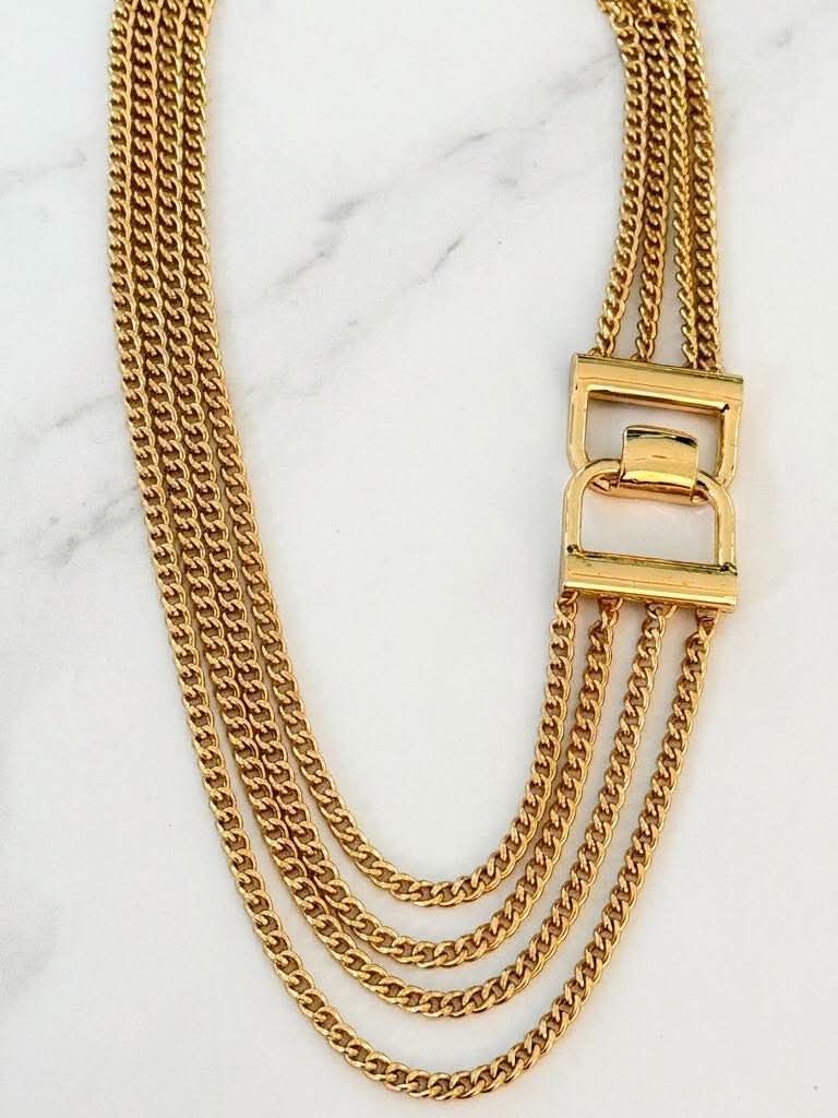 Envy Multi Layer Clasp Necklace - Gold