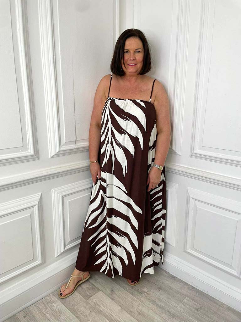 Palm Leaf Dress - Chocolate