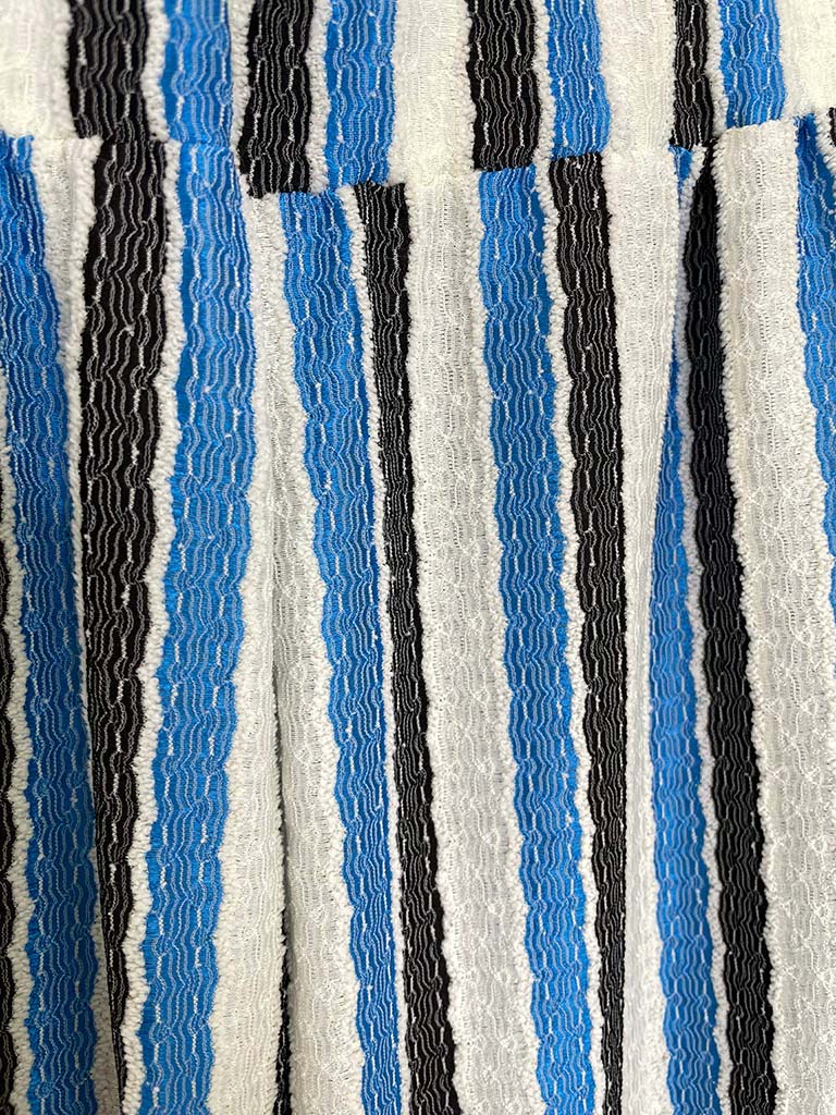 Textured Stripe Wide Leg Trousers - Blue