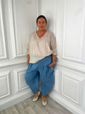 Denim Cocoon Pants - Light Blue