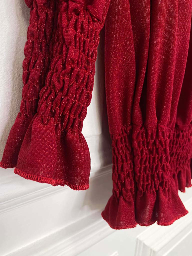 Bardot Shimmer Top - Red