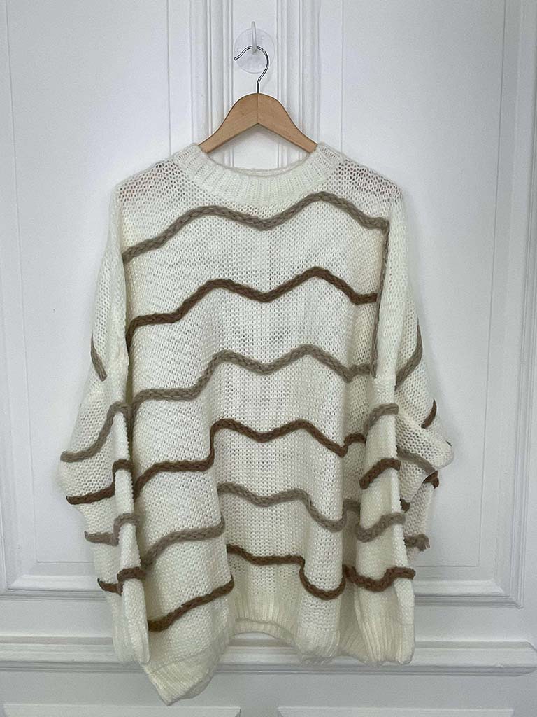 Slouchy Wave Knit - Ecru