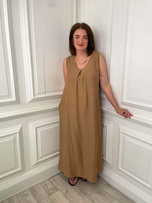 Sleeveless Midaxi Dress - Caramel