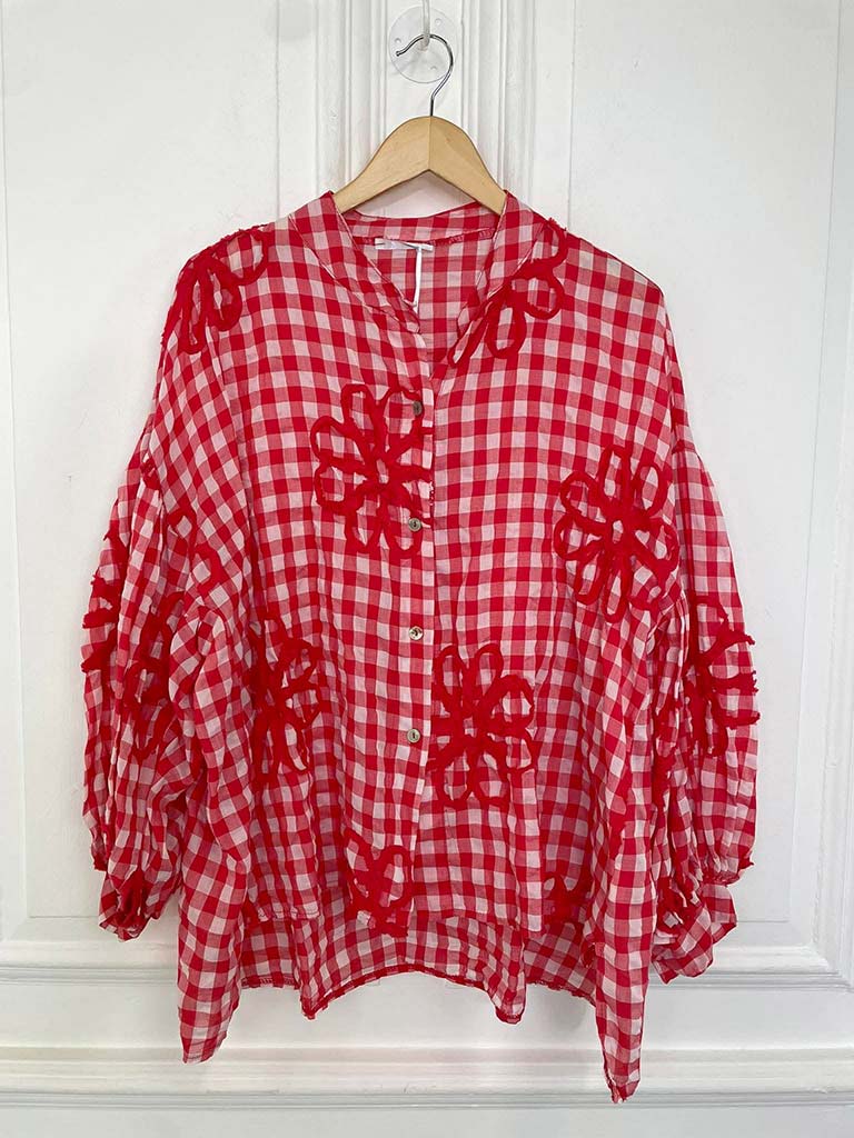 Gingham Floral Shirt - Kiss