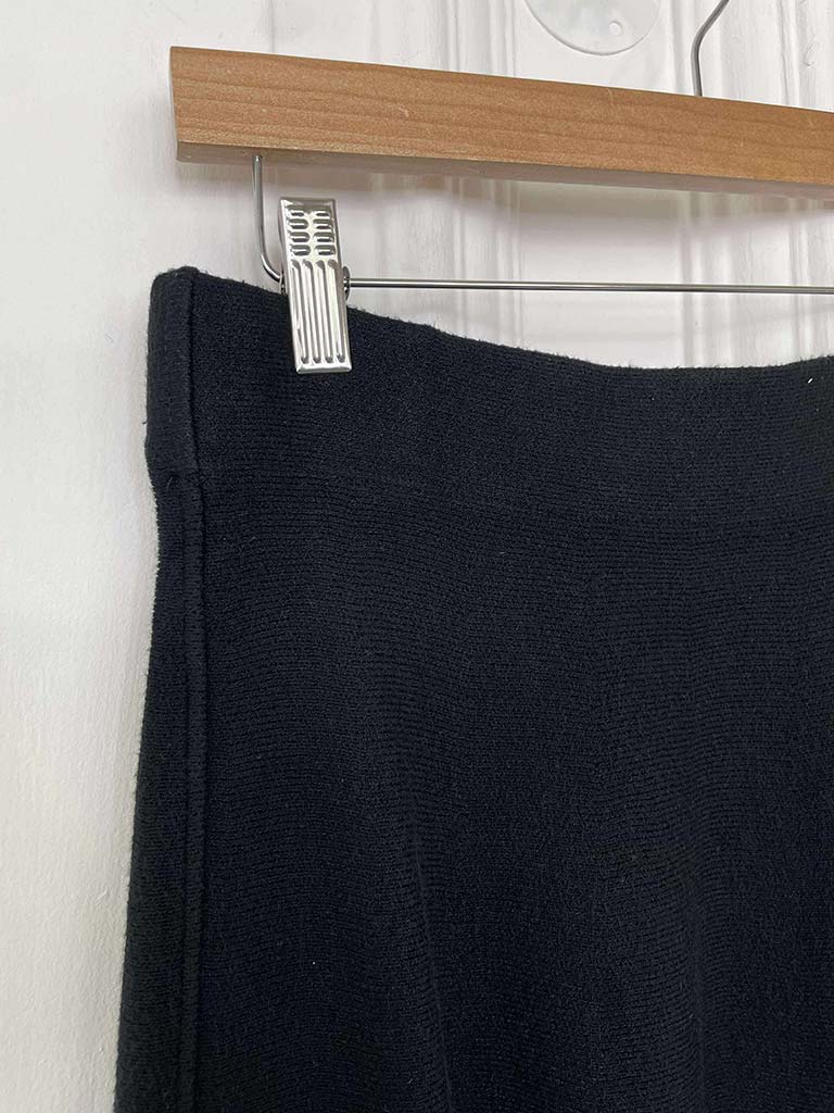Knitted A-Line Skirt - Black