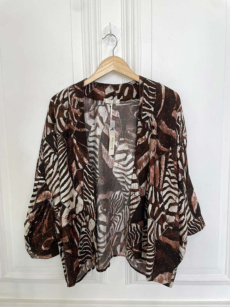 Malissa J Animal Print Short Kimono