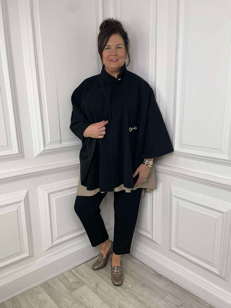 Belted Cape - Black