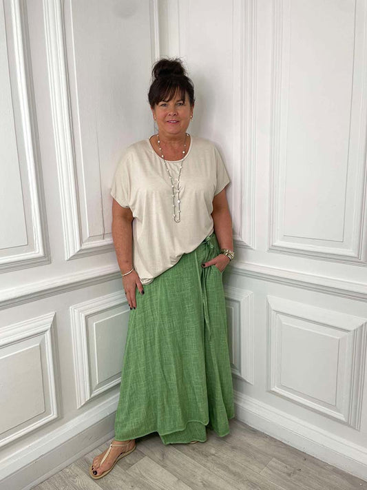 Vintage Wrap Skirt - Pistachio