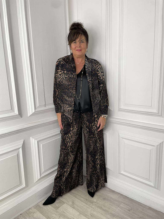 Malissa J Plissé Trousers - Leopard