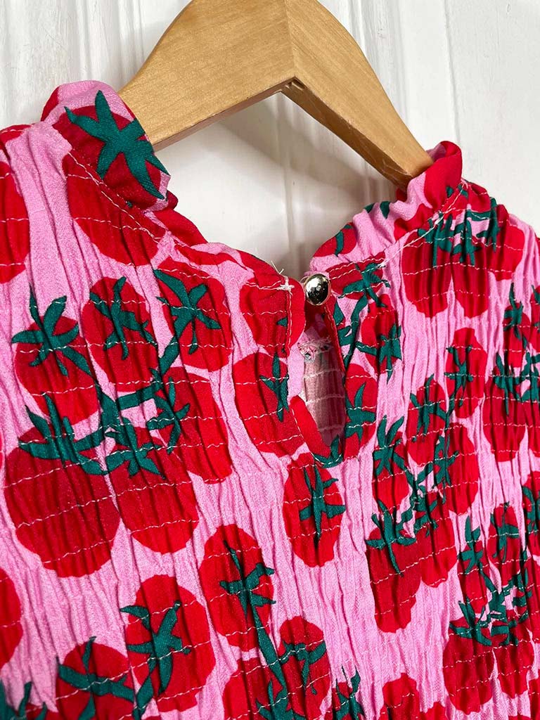 Shirred Frill Tomato Top