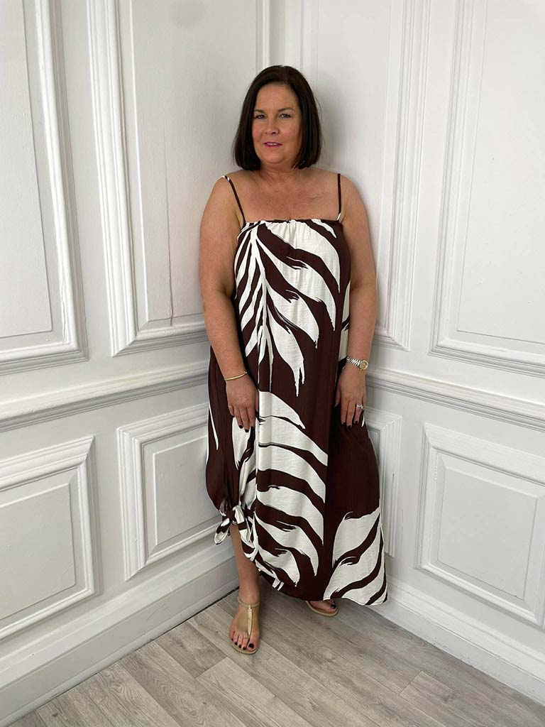 Palm Leaf Dress - Chocolate