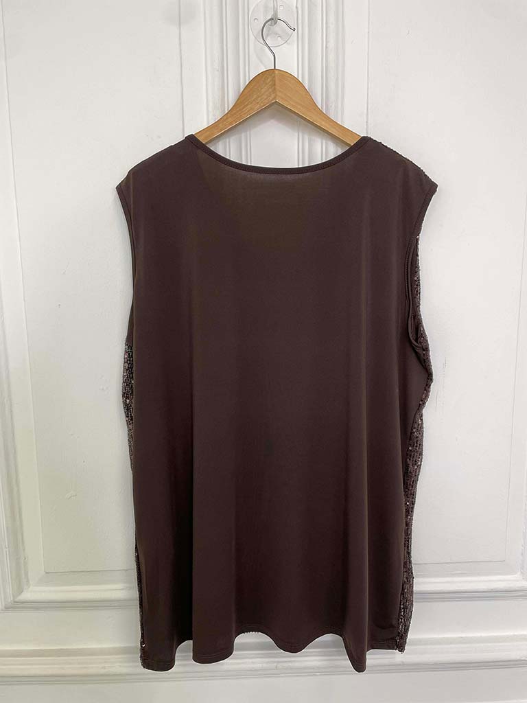 Sequin Sleeveless Top - Chocolate