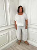 Hopsack Cocoon Trousers - White