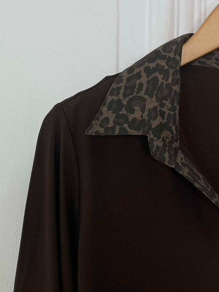 Leopard Layering Shirt - Chocolate