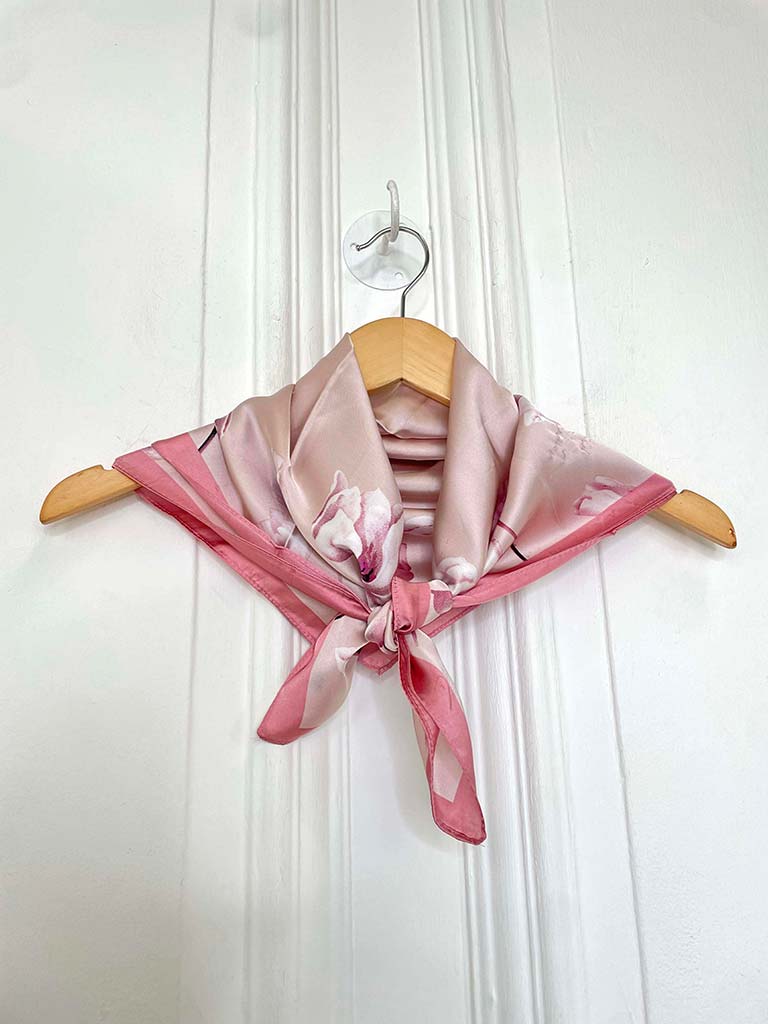 Silk Feel Neckerchief - Pink Lily