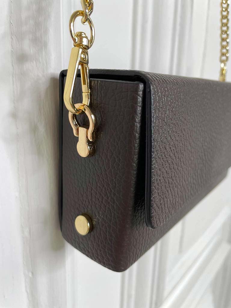 Leather Box Bag - Chocolate