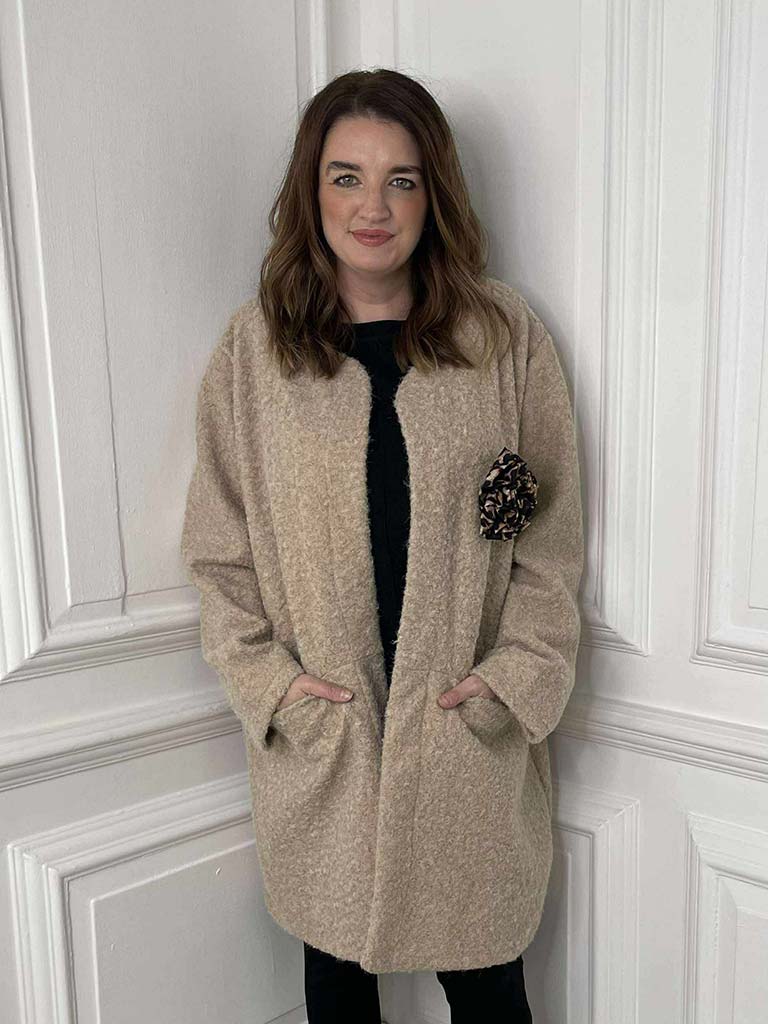Boucle Corsage Jacket - Stone