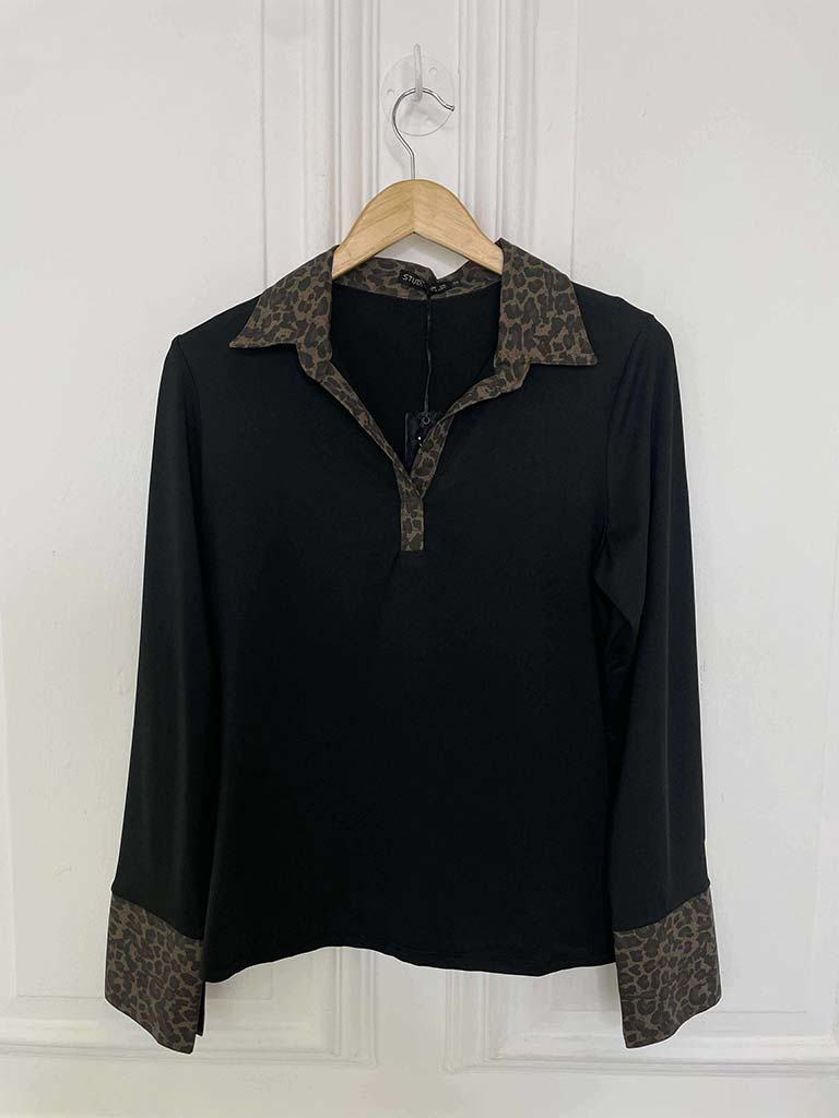 Leopard Layering Shirt - Black