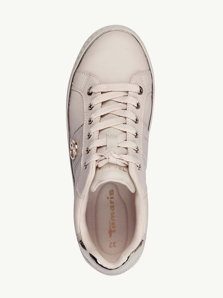 Tamaris Leather Trainers - Ivory