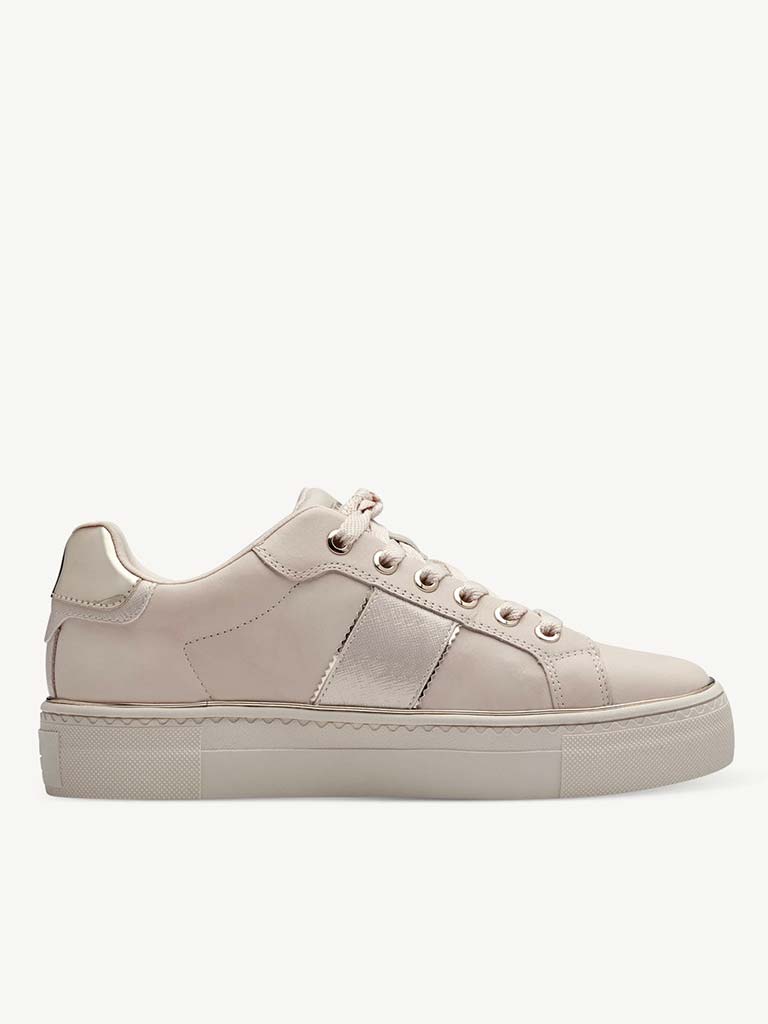 Tamaris Leather Trainers - Ivory