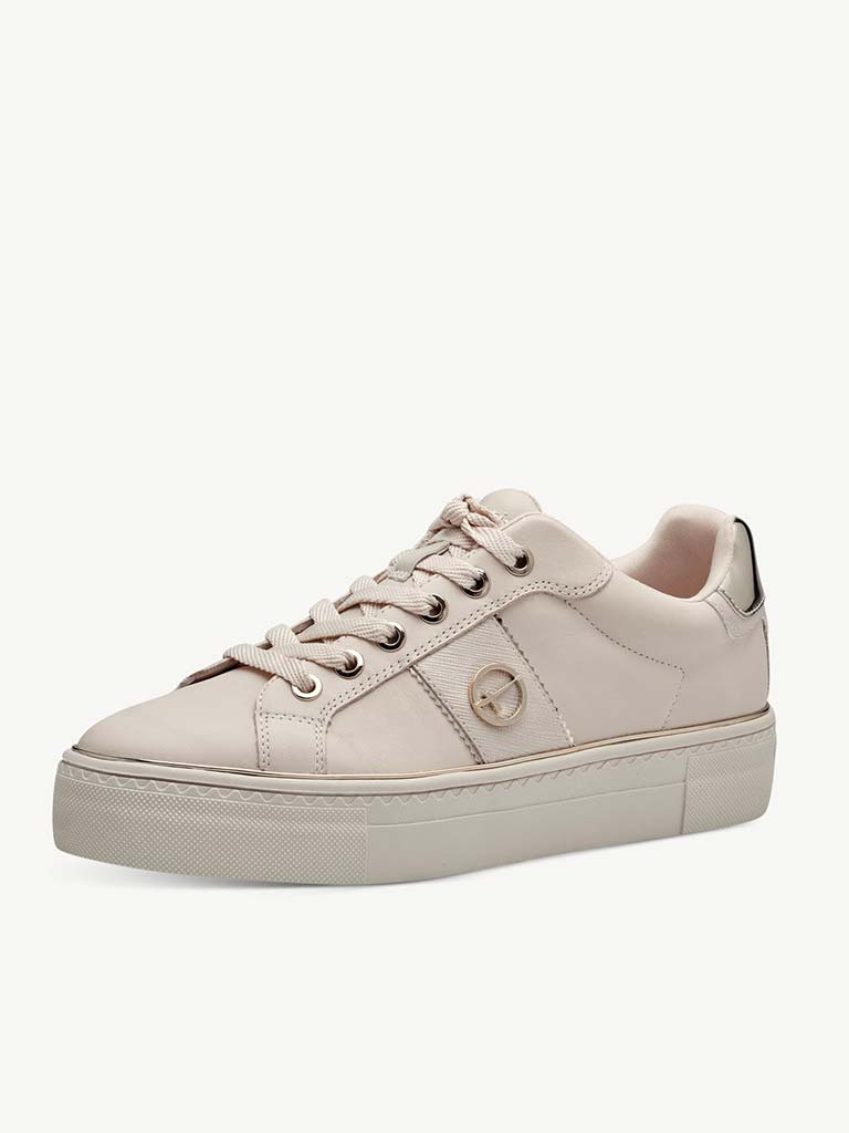 Tamaris Leather Trainers - Ivory