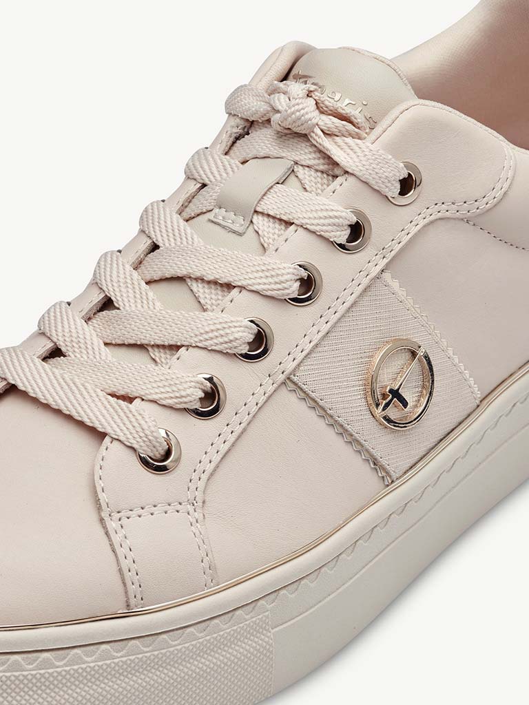 Tamaris Leather Trainers - Ivory