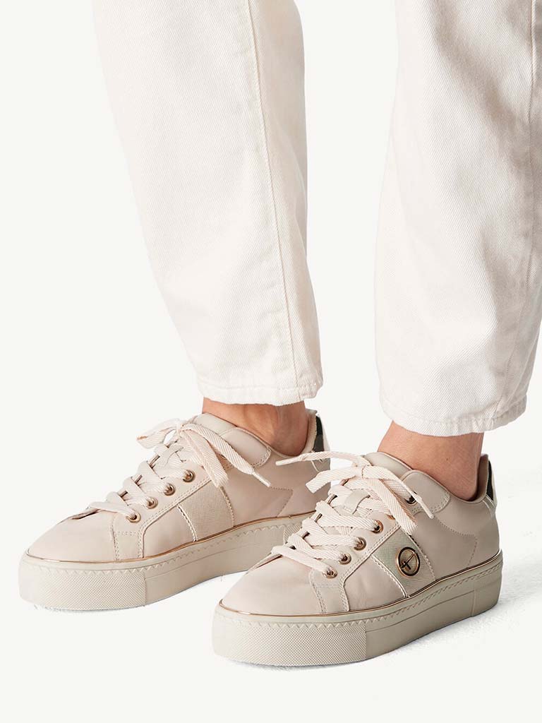 Tamaris Leather Trainers - Ivory