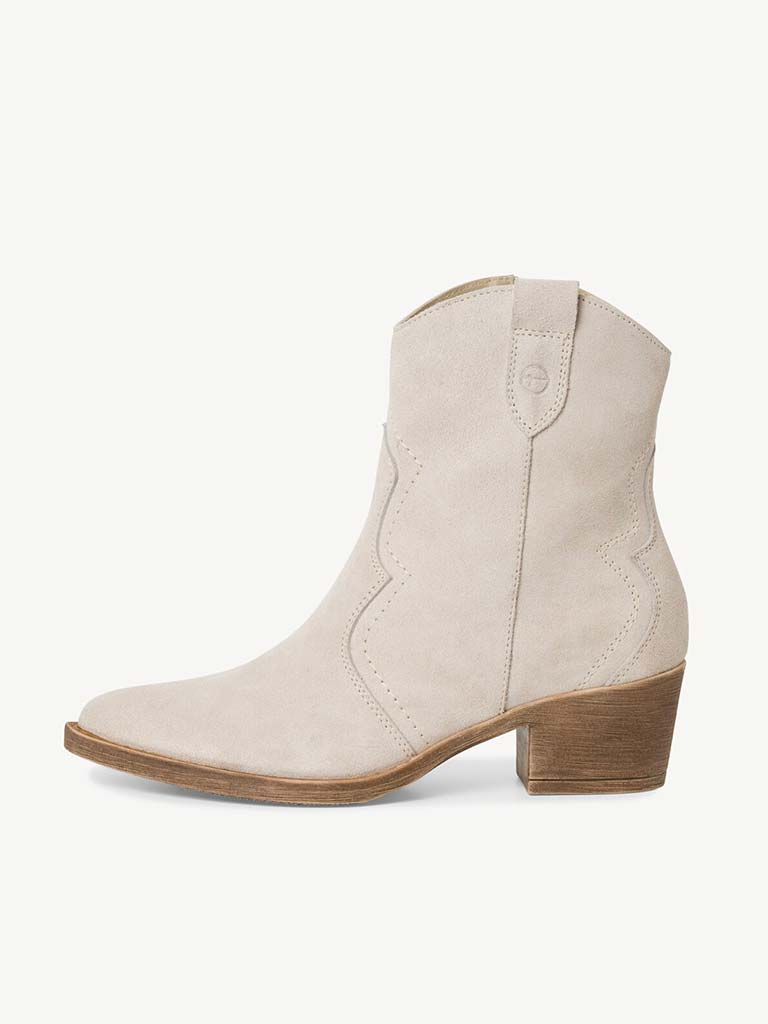 Tamaris Suede Cowboy Boots - Beige