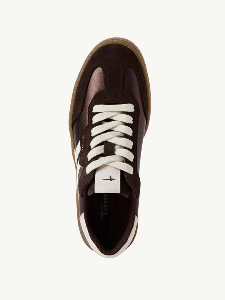 Tamaris Leather Trainers - Brown Metallic