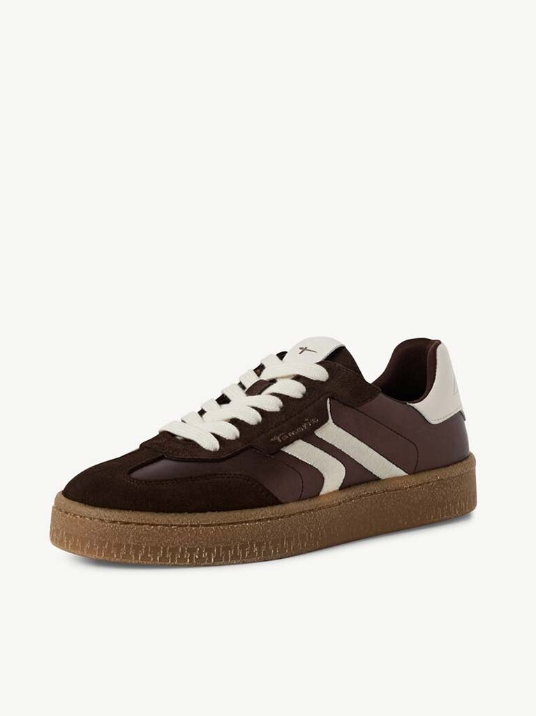 Tamaris Leather Trainers - Brown Metallic